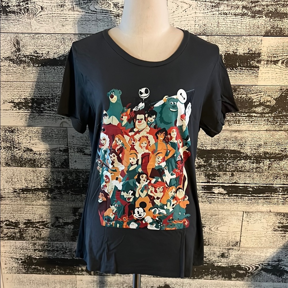 TeePublic grey Graphic T-Shirt with Disney and Pixar Cartoon Characters